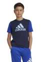 Παιδικό βαμβακερό μπλουζάκι adidas J BL CB T εκτύπωση σκούρο μπλε IX9515