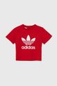 adidas Originals t-shirt bawełniany dziecięcy TREFOIL TEE IY2387 czerwony AW24