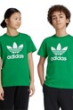 Дитяча бавовняна футболка adidas Originals TREFOIL TEE бавовна зелений IY4003