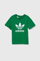 Дитяча бавовняна футболка adidas Originals TREFOIL TEE IY4003 зелений AW24