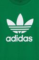 Παιδικό βαμβακερό μπλουζάκι adidas Originals TREFOIL TEE πράσινο IY4003