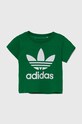 adidas Originals tricou din bumbac pentru bebelusi TREFOIL TEE print verde IY4028