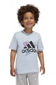adidas t-shirt bawełniany dziecięcy POS TABLE LK nadruk niebieski IZ0443