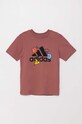 Παιδικό βαμβακερό μπλουζάκι adidas POS TABLE LK IZ0444 ροζ AW24