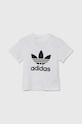 Детская хлопковая футболка adidas Originals TREFOIL TEE JE0518 белый AW24