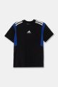 adidas t-shirt in cotone per bambini B T CB applique nero JE0324