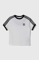 Дитяча бавовняна футболка adidas Originals 3STRIPES TEE JE0515 білий AW24