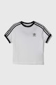 Детская хлопковая футболка adidas Originals 3STRIPES TEE JE0515 белый AW24