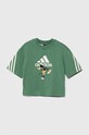Παιδικό μπλουζάκι adidas x Disney IW0668 πράσινο AW24
