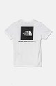 The North Face t-shirt bawełniany dziecięcy REDBOX S/S TEE NF0A89VTFN41 biały AW24