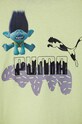 Мальчик Детская хлопковая футболка Puma X TROLLS Tee 627376 зелёный
