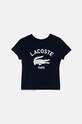 Детская хлопковая футболка Lacoste хлопок тёмно-синий TJ3003