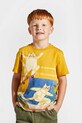 Παιδικό βαμβακερό μπλουζάκι Coccodrillo στάμπα κίτρινο ZC4143201LBK