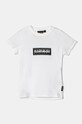 Napapijri tricou de bumbac pentru copii S-CHAMOIS SS print alb NP0A4HYL0021.98.128