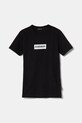 Napapijri t-shirt bawełniany dziecięcy S-CHAMOIS SS nadruk czarny NP0A4HYL0411.168.172