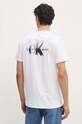 Bavlněné tričko Calvin Klein Jeans potisk bílá J30J325683