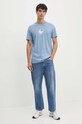 Bavlněné tričko Calvin Klein Jeans J30J325687 modrá AW24