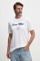 Bavlnené tričko Tommy Hilfiger MW0MW33691 biela SS25