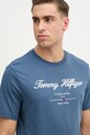 Tommy Hilfiger t-shirt bawełniany niebieski MW0MW33691
