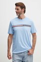 Tommy Hilfiger t-shirt in cotone MW0MW36739 blu AW24