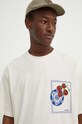 Les Deux t-shirt bawełniany beżowy LDM101174