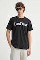 Les Deux t-shirt bawełniany czarny LDM101180