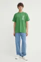 Βαμβακερό μπλουζάκι Les Deux πράσινο