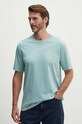 Marc O'Polo t-shirt bawełniany 426201251382 turkusowy AW24