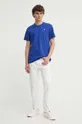 Bombažna kratka majica G-Star Raw modra