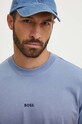 Odzież BOSS Orange t-shirt bawełniany 50519187 niebieski