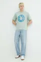 Bavlnené tričko Hugo Blue tyrkysová