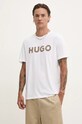 Bavlněné tričko HUGO potisk bílá 50519724