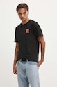 HUGO t-shirt bawełniany nadruk czarny 50522434