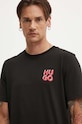 HUGO t-shirt bawełniany czarny 50522434