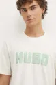 бежевый Хлопковая футболка HUGO
