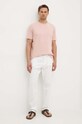 Хлопковая футболка Polo Ralph Lauren 710916698 розовый AW24