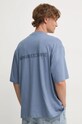 Armani Exchange tricou din bumbac print albastru 6DZTLS.ZJLFZ