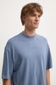 Armani Exchange tricou din bumbac albastru 6DZTLS.ZJLFZ