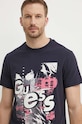 Guess tricou din bumbac bleumarin M4YI02.I3Z14