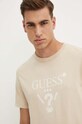 Guess t-shirt bawełniany beżowy M4YI05.I3Z14