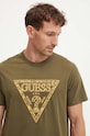 Bavlněné tričko Guess zelená M4YI26.K8FQ4