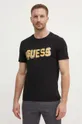 čierna Bavlnené tričko Guess Pánsky