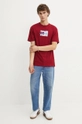 Μπλουζάκι Tommy Jeans DM0DM18528 μπορντό AW24