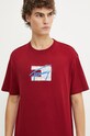 Tričko Tommy Jeans burgundské DM0DM18528