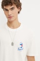 Bavlněné tričko Tommy Jeans béžová DM0DM18548