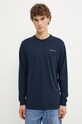 Tommy Jeans longsleeve din bumbac print bleumarin DM0DM18551