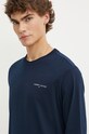 Tommy Jeans longsleeve din bumbac bleumarin DM0DM18551