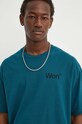 Won Hundred tricou din bumbac turcoaz 3101.12063