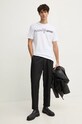 Βαμβακερό μπλουζάκι PLEIN SPORT AADC.MTK7197.SJY001N λευκό AW24