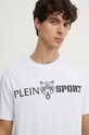 Βαμβακερό μπλουζάκι PLEIN SPORT λευκό AADC.MTK7197.SJY001N